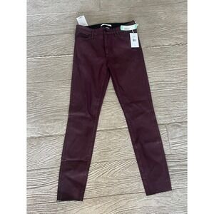 NWT Sam Edelman Stiletto High Rise Skinny Ankle Coated burgundy Pants Sz 8/29